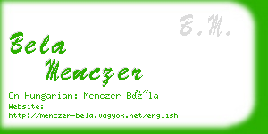 bela menczer business card